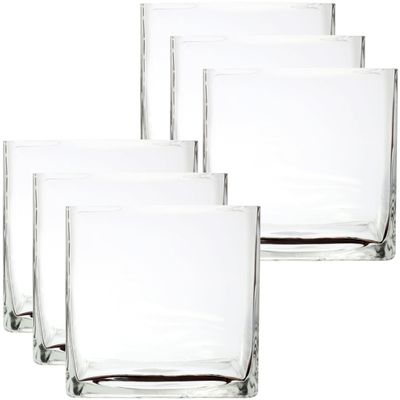 Ashland 7" Square Vase, 6 Pack
