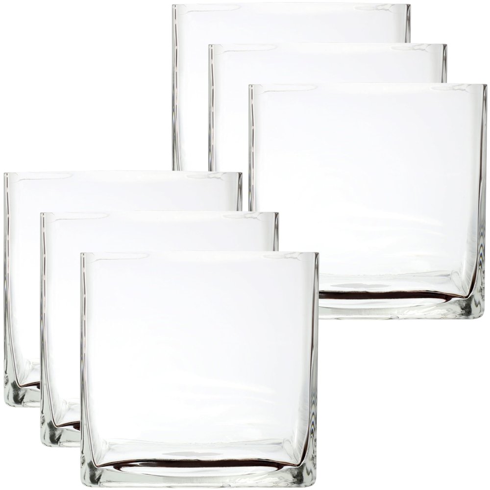 Ashland 7" Square Vase, 6 Pack