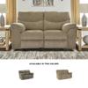 Signature Design by Ashley Alphons Transitional Tufted Reclining Loveseat, Light Brown view 4