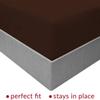 100% Organic Cotton Alaskan King Size Sheet Set 4 Piece, 500 Thread Count - Alaskan King - 108" X 108"- Chocolate Solid Fully Elasticized 21" Extra Deep Pocket Bed Sheets, view 2