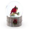 Red Cardinal on Birch Tree and Wreath Musical Water Globe view 1
