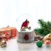 Red Cardinal on Birch Tree and Wreath Musical Water Globe view 2