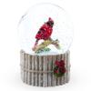 Red Cardinal on Birch Tree and Wreath Musical Water Globe view 3