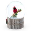 Red Cardinal on Birch Tree and Wreath Musical Water Globe view 4