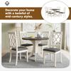 BEDGJH 5 Piece Kitchen Dining Room Table and Chairs Set for Home, Dinette, Solid Wood Kitchen Table Set with 4 Upholstered Chairs Round Dining Table Set for 4 Round Dining Table Set view 2