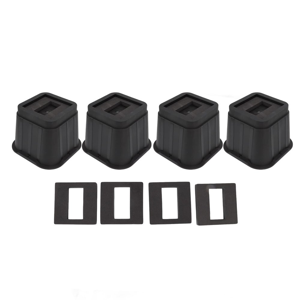 Zerodis Furniture Risers, 4 Sets Rubber Antislip Bed Risers 4 Inch Heavy Duty Risers for Bed, Desk, Sofa and Table