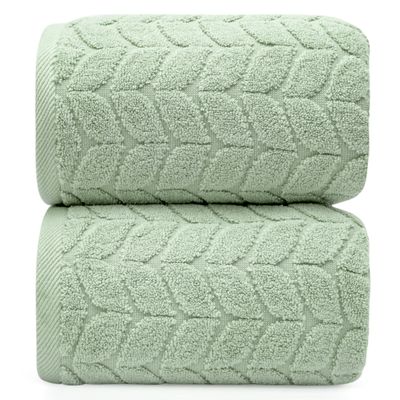 Alusa Home Ultra Soft & Stylish 700 GSM Luxury Bath Sheets | Pack of 2 | Extra Large 35x70 Inches | 100% Zero-Twist, Long-Staple Cotton | Remarkably Absorbent (Eucalyptus Green)