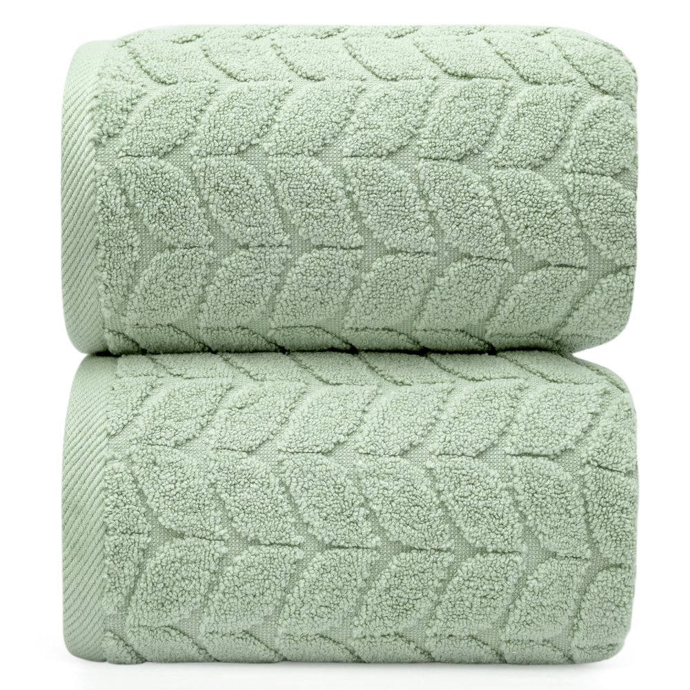 Alusa Home Ultra Soft & Stylish 700 GSM Luxury Bath Sheets | Pack of 2 | Extra Large 35x70 Inches | 100% Zero-Twist, Long-Staple Cotton | Remarkably Absorbent (Eucalyptus Green)