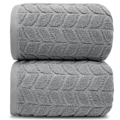 Alusa Home Ultra Soft & Stylish 700 GSM Luxury Bath Sheets | Pack of 2 | Extra Large 35x70 Inches | 100% Zero-Twist, Long-Staple Cotton | Remarkably Absorbent (Pewter Grey)