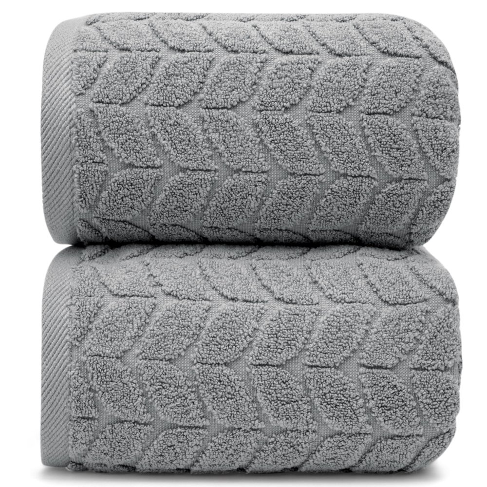 Alusa Home Ultra Soft & Stylish 700 GSM Luxury Bath Sheets | Pack of 2 | Extra Large 35x70 Inches | 100% Zero-Twist, Long-Staple Cotton | Remarkably Absorbent (Pewter Grey)