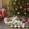 Christmas Tree Skirt, Sunflower Gnomes Christmas Tree Skirts Ornaments Dcor, Black White Plaid Farmhouse Bee Xmas Tree Skirt Mat Decorations for Holiday Party Indoor Outdoor 48 Inch view 2