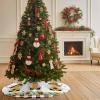 Christmas Tree Skirt, Sunflower Gnomes Christmas Tree Skirts Ornaments Dcor, Black White Plaid Farmhouse Bee Xmas Tree Skirt Mat Decorations for Holiday Party Indoor Outdoor 48 Inch view 3