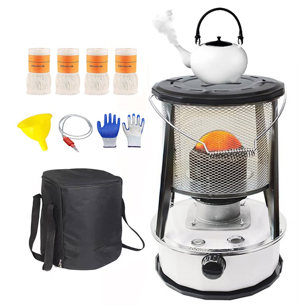 Xrdbfd Kerosene Stove Indoor, Kerosene Stove Heater Without Electricity, Mobile Kerosene Stove Burners, Portable Kerosene Heaters, Camping Oil Paraffin Heaters,6Lwhite