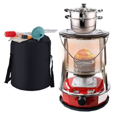 Xrdbfd Kerosene Stove for Indoor, Convenient Kerosene Stove Heaters, Kerosene Stove Burners, Outdoor Camping Oil Paraffin Heaters, 360 Surround Heating,4.6Lred