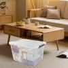 Cand 4 Packs 70 Quart Plastic Storage Box with Wheels, Large Lidded Storage Bins, Clear view 4