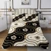 Erosebridal Gold Rose Quilted King Black and White Damask Bedspread,Vintage Floral Luxury Baroque Style Coverlet Set for Girls Women Couple,Soft Microfiber Quilt Set 2 Pillow Cases view 2