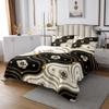 Erosebridal Gold Rose Quilted King Black and White Damask Bedspread,Vintage Floral Luxury Baroque Style Coverlet Set for Girls Women Couple,Soft Microfiber Quilt Set 2 Pillow Cases view 3