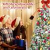 Happygrill 7.5FT Artificial Hinged Christmas Tree Snow Flocked Pine Tree with Solid Metal Stand Festival Xmas Tree for Indoor Outdoor view 4