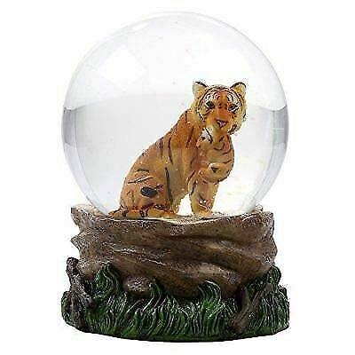 Set of 1 Forest Jungle Apex Predator Orange Bengal Tiger Glitter Snow Globe 100mm Decor