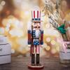 IMIKEYA Christmas Nutcrackers Figures: Wooden Nutcracker Christmas Ornament Decorations Figures Wooden Ornaments for Desktop Home Decor view 2