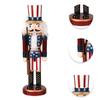 IMIKEYA Christmas Nutcrackers Figures: Wooden Nutcracker Christmas Ornament Decorations Figures Wooden Ornaments for Desktop Home Decor view 4