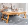 Bamboo Coffee Table Modern Low Table Folding Square Breakfast in Bed Serving Tray Table Small Tea Table for Floor Sitting Bed Laptop Desk Coffee Table Tatami Table view 2