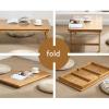 Bamboo Coffee Table Modern Low Table Folding Square Breakfast in Bed Serving Tray Table Small Tea Table for Floor Sitting Bed Laptop Desk Coffee Table Tatami Table view 4