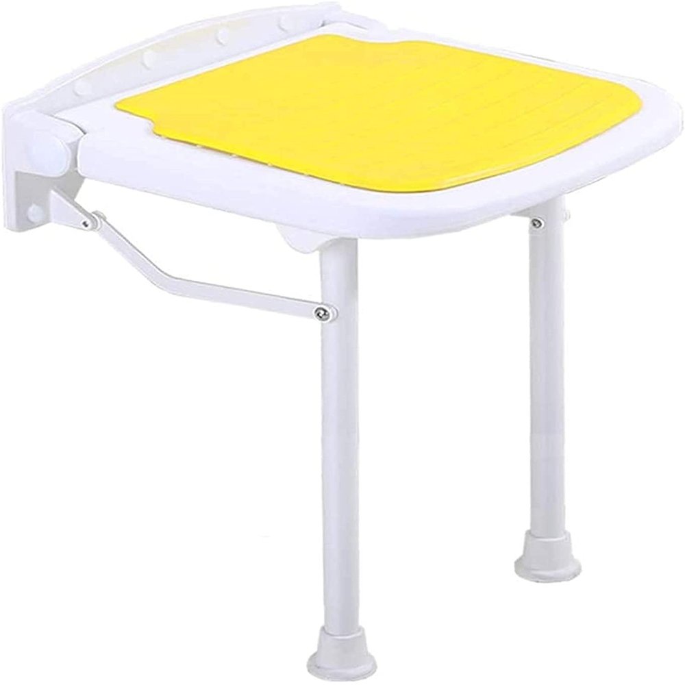 HAPPLiGNLY Shower Seats,Shower Stool Shower Stool Bath Stool Bathroom Seat,Folding Wall-Mounted Auxiliary Stool Shower Seats,Bathroom Bath Chair Apply to Elderly,Senior,Handicap Disabled,Yell