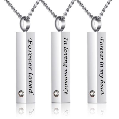 BIAIHQIE 3Pcs Crystal Cremation Jewelry for Ashes Urn Necklace for Ashes, Birthstone Cube Urns Memorial Ashes Necklace Pendant Keepsake,1