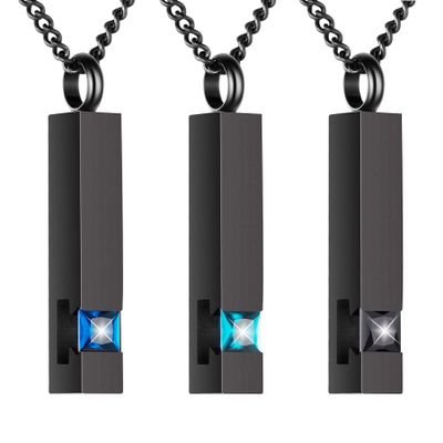 BIAIHQIE 3Pcs Crystal Cremation Jewelry for Ashes Silver Urn Necklace for Ashes, Birthstone Cube Urns Memorial Ashes Necklace Pendant,1