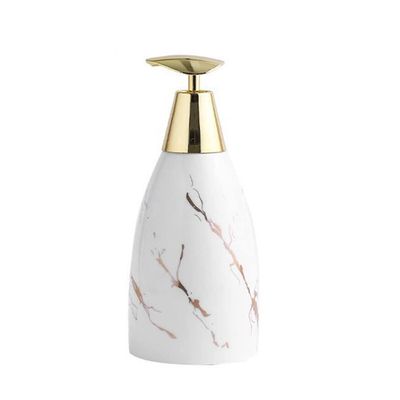 Ryakos Soap Dispenser 470ml/15.8oz Ceramic Soap Dispenser Bathroom Marble Texture Soap Pump Cute Lotion Dispenser for Kitchen Lotion Bottle Hand Soap Dispenser Dish Soap Dispenser (Color : D-White)