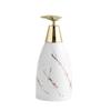 Ryakos Soap Dispenser 470ml/15.8oz Ceramic Soap Dispenser Bathroom Marble Texture Soap Pump Cute Lotion Dispenser for Kitchen Lotion Bottle Hand Soap Dispenser Dish Soap Dispenser (Color : D-White) view 1