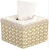 Tissue Dispenser,Fashion Square Tissue Paper Box PU Leather Tissue Box Cover For Home And Office Supplies (Color : Red) (Color : Beige) view 1