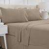 100% Organic Cotton Sheet Set 4 Piece- Queen - 60" X 80"- Taupe Solid 400 Thread Count Sheets with All-Around Elastic for Fitted Sheet Upto 18''- 20'' Inch Deep Pocket view 2