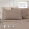 100% Organic Cotton Sheet Set 4 Piece- Queen - 60" X 80"- Taupe Solid 400 Thread Count Sheets with All-Around Elastic for Fitted Sheet Upto 18''- 20'' Inch Deep Pocket view 3