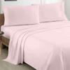 100% Organic Cotton Sheet Set 4 Piece- King - 76" X 80"- Pink Solid 400 Thread Count Sheets with All-Around Elastic for Fitted Sheet Upto 18''- 20'' Inch Deep Pocket view 1