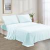 100% Organic Cotton Twin XL - 39" X 80"- Aqua Blue Solid 4-Piece Sheet Set 500 Thread Count Breathable and Comfortable, Fits Mattress Up to 8-10 inches Deep Pocket view 2
