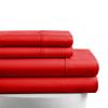 100% Organic Cotton Sheet Set 4 Piece- California King - 72" X 84"- Red Solid 400 Thread Count Sheets with All-Around Elastic for Fitted Sheet Upto 18''- 20'' Inch Deep Pocket view 2