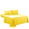 100% Organic Cotton Sheet Set 4 Piece- California King - 72" X 84"- Yellow Solid 400 Thread Count Sheets with All-Around Elastic for Fitted Sheet Upto 18''- 20'' Inch Deep Pocket view 2