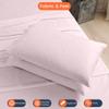 100% Organic Cotton California King - 72" X 84"- Pink Solid 4-Piece Sheet Set 500 Thread Count Breathable and Comfortable, Fits Mattress Up to 8-10 inches Deep Pocket view 3