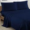 100% Organic Cotton Full XL - 54" X 80"- Navy Blue Solid 4-Piece Sheet Set 500 Thread Count Breathable and Comfortable, Fits Mattress Up to 8-10 inches Deep Pocket view 1