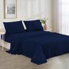 100% Organic Cotton Full XL - 54" X 80"- Navy Blue Solid 4-Piece Sheet Set 500 Thread Count Breathable and Comfortable, Fits Mattress Up to 8-10 inches Deep Pocket view 2