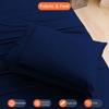 100% Organic Cotton Full XL - 54" X 80"- Navy Blue Solid 4-Piece Sheet Set 500 Thread Count Breathable and Comfortable, Fits Mattress Up to 8-10 inches Deep Pocket view 3