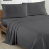 100% Organic Cotton Sheet Set 4 Piece- California King - 72" X 84"- Dark Grey Solid 400 Thread Count Sheets with All-Around Elastic for Fitted Sheet Upto 18''- 20'' Inch Deep Pocket view 1