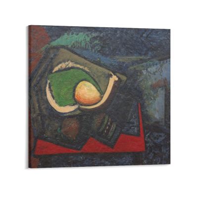 LEIZHAN Alfred H. Maurer Cubist Still Life with Pear Large Canvas Printing Famous Paintings Office Home Wall Art Coffee Shop Wall Decoration Painting Artwork Poster Cool Artworks Painting Wall Art Can
