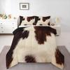 (Not Real) Cowhide Comforter King Size White Brown Cow Print Bedding Set for Boys Girls Man Women Bedroom Decor Bull Cattle Skin Down Comforter Wildlife Fur Hair Farmhouse Animal Skin Duvet Set view 1