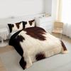 (Not Real) Cowhide Comforter King Size White Brown Cow Print Bedding Set for Boys Girls Man Women Bedroom Decor Bull Cattle Skin Down Comforter Wildlife Fur Hair Farmhouse Animal Skin Duvet Set view 3