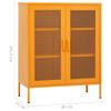 GOLINPEILO Metal Storage Cabinet with 2 Doors and 2 Mesh Shelves, Steel Garage Storage Cabinet File Cabinet Counter Cabinet for Home Office, Garage, Gym, School, 31.5"x13.8"x40" Mustard Yellow view 2