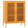 GOLINPEILO Metal Storage Cabinet with 2 Doors and 2 Mesh Shelves, Steel Garage Storage Cabinet File Cabinet Counter Cabinet for Home Office, Garage, Gym, School, 31.5"x13.8"x40" Mustard Yellow view 3