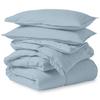 All Season, Down Alternative Comforter Sets 3PCs, Regular King(90"X102"), 100% Organic Cotton, 1000 TC, Duvet Insert 600 GSM, Corner TABS, Corner TABS, Soft, Fluffy, Light Blue view 2